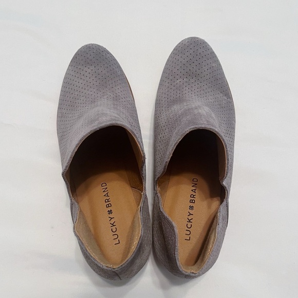Lucky Brand Gray Suede Booties, Size 7.5 - Picture 5 of 10